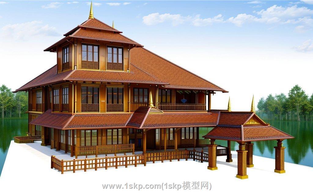 东南亚酒店SU模型