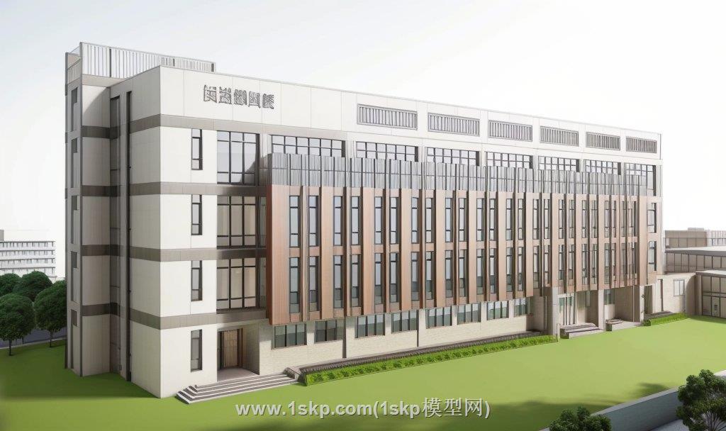 食堂办公楼建筑SU模型