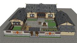 乡村民宿农家小院SU模型