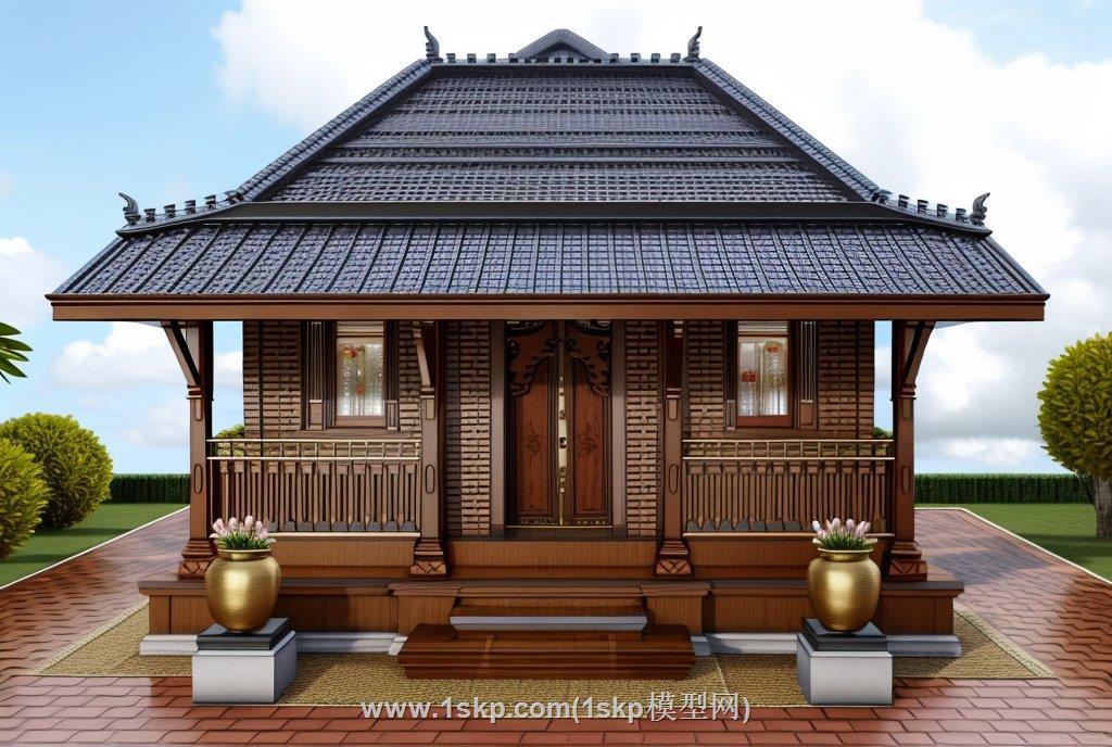 泰式民居房屋SU模型