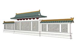 琉璃瓦景墙SU模型