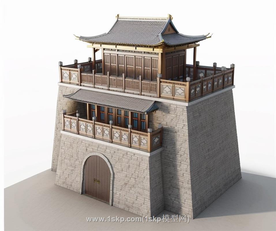 古代城门城楼城关SU模型