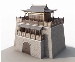 古代城门城楼城关SU模型