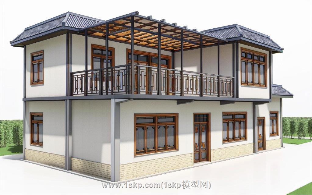 乡村民宿民居SU模型