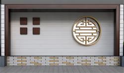中式围墙SU模型