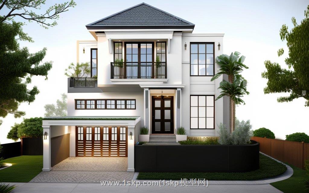 欧式别墅独栋住宅SU模型