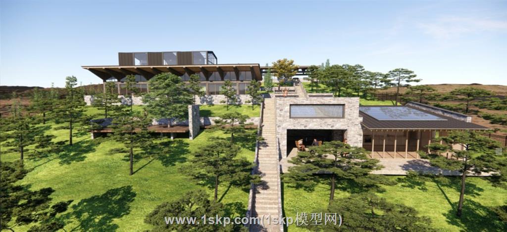 山地建筑休闲区SU模型
