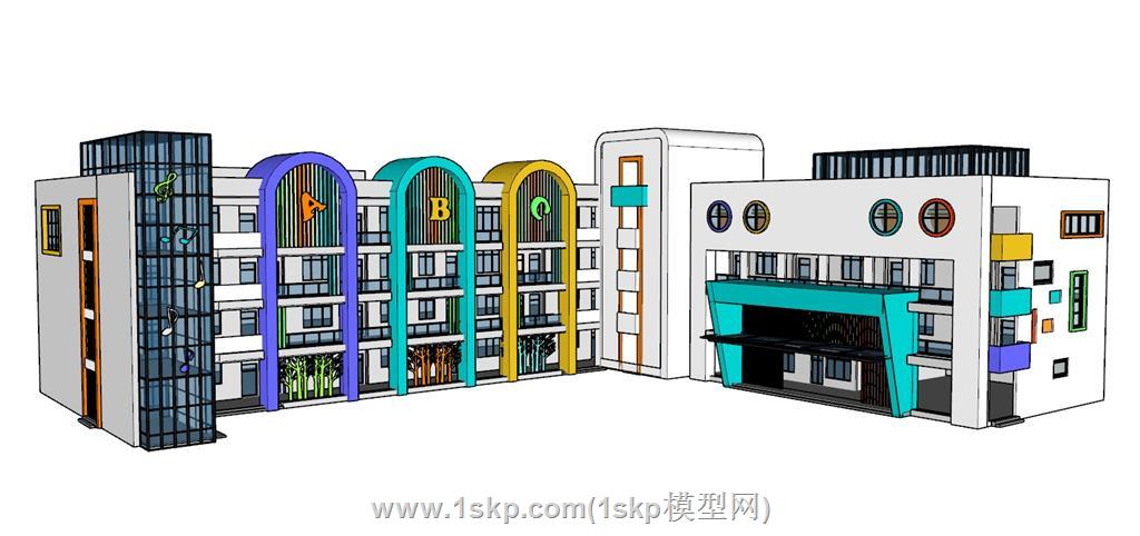 幼儿园学校建筑SU模型