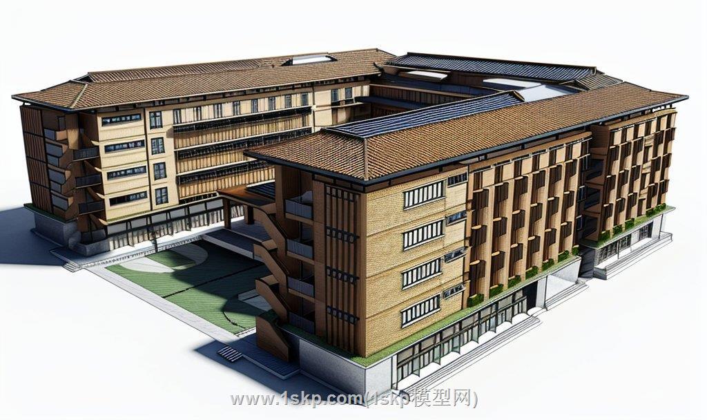 学校教学楼建筑SU模型