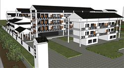 中式中学校园建筑SU模型