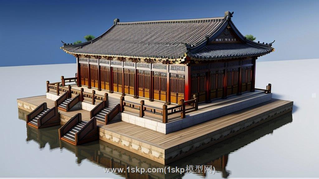 中式古建筑SU模型