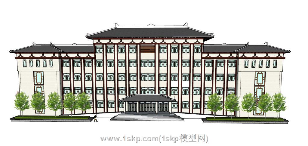 中式行政办公楼SU模型