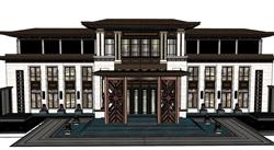 中式示范区建筑SU模型
