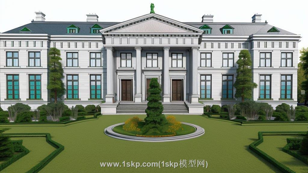 欧式建筑立面SU模型