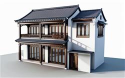 中式民居建筑SU模型 免费sketchup模型下载