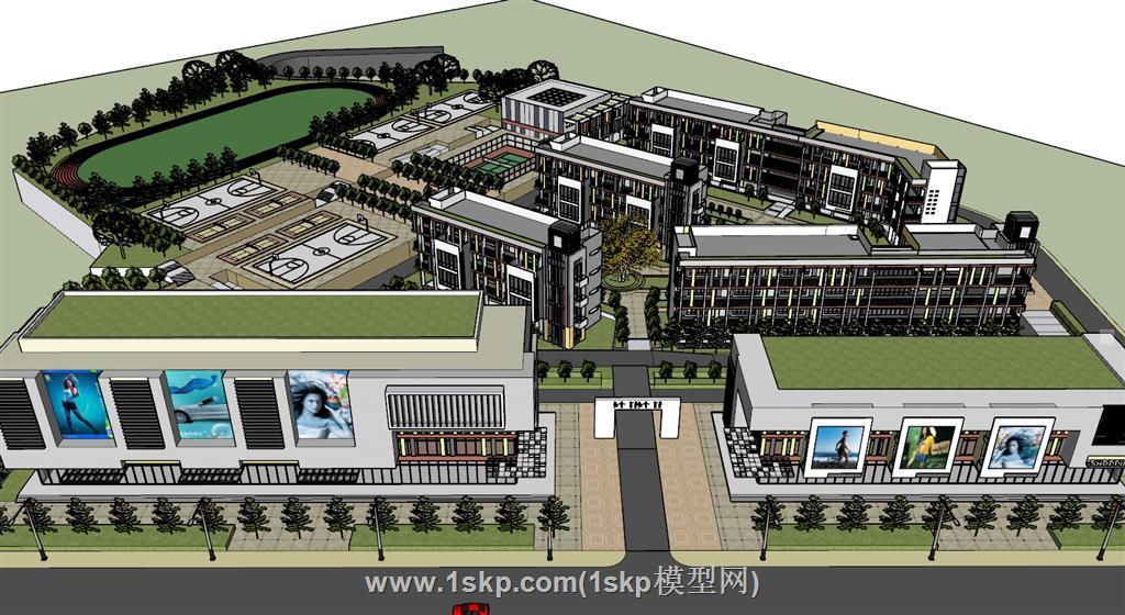 学校建筑规划SU模型