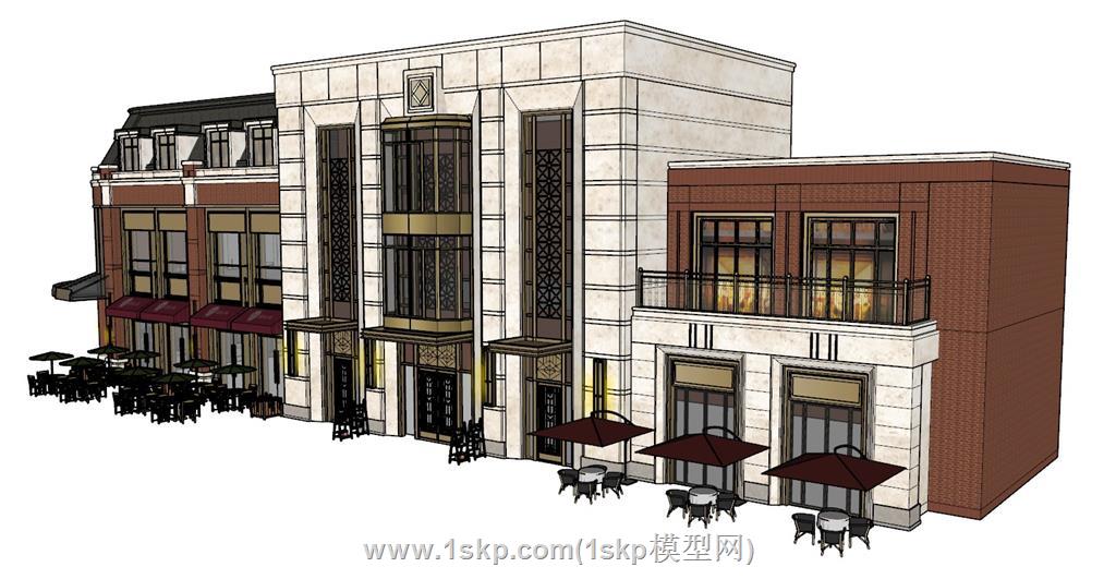 商业街建筑SU模型