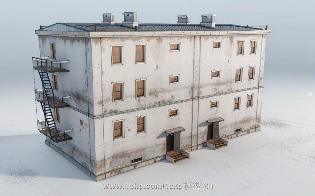 废弃工厂厂房SU模型