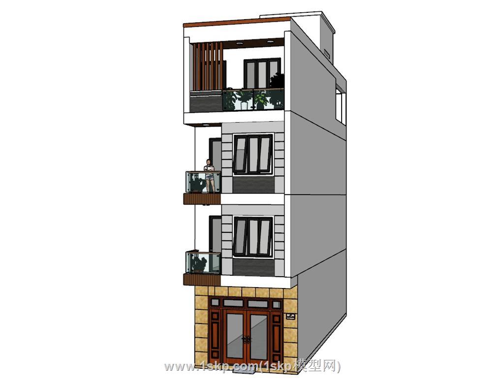 自建房住宅建筑SU模型