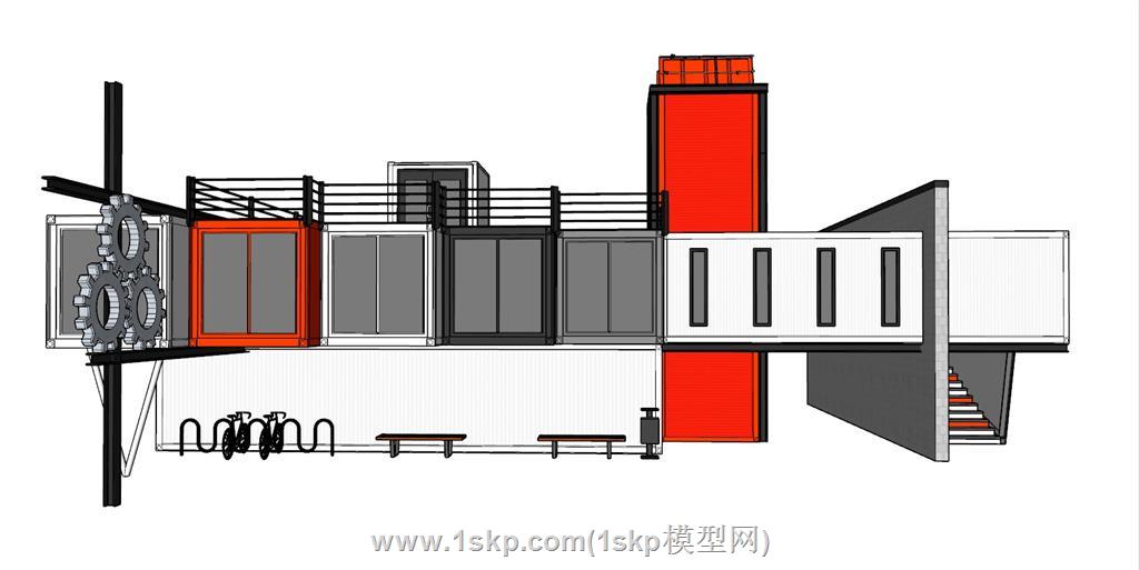集装箱建筑SU模型