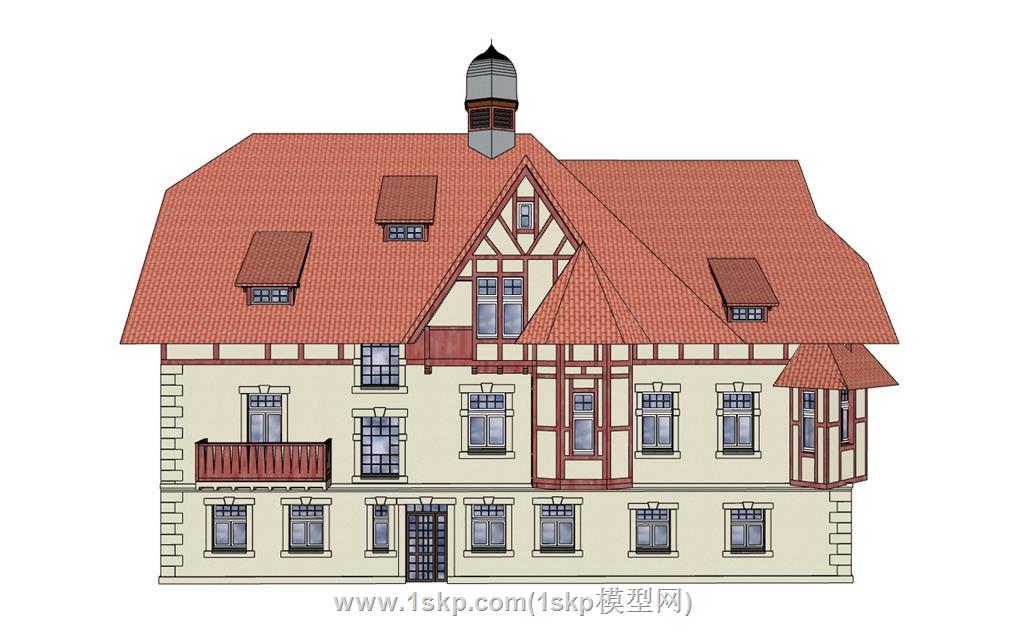 美式建筑房屋SU模型
