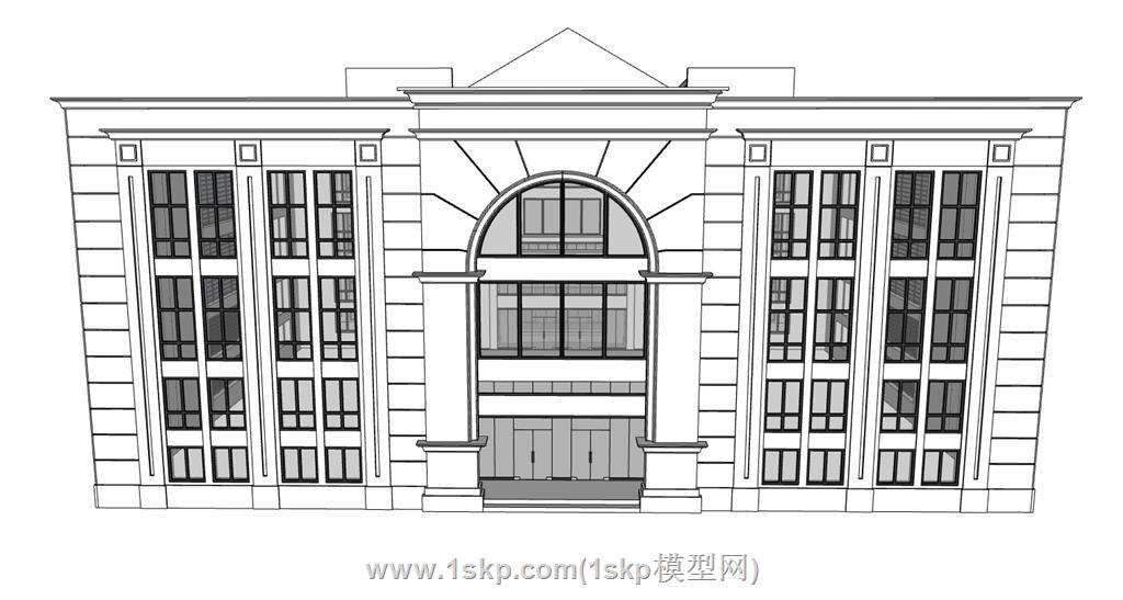 白模建筑楼SU模型