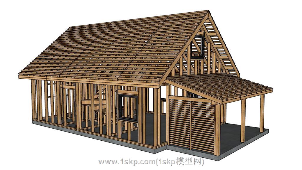 筑木建筑木房屋SU模型
