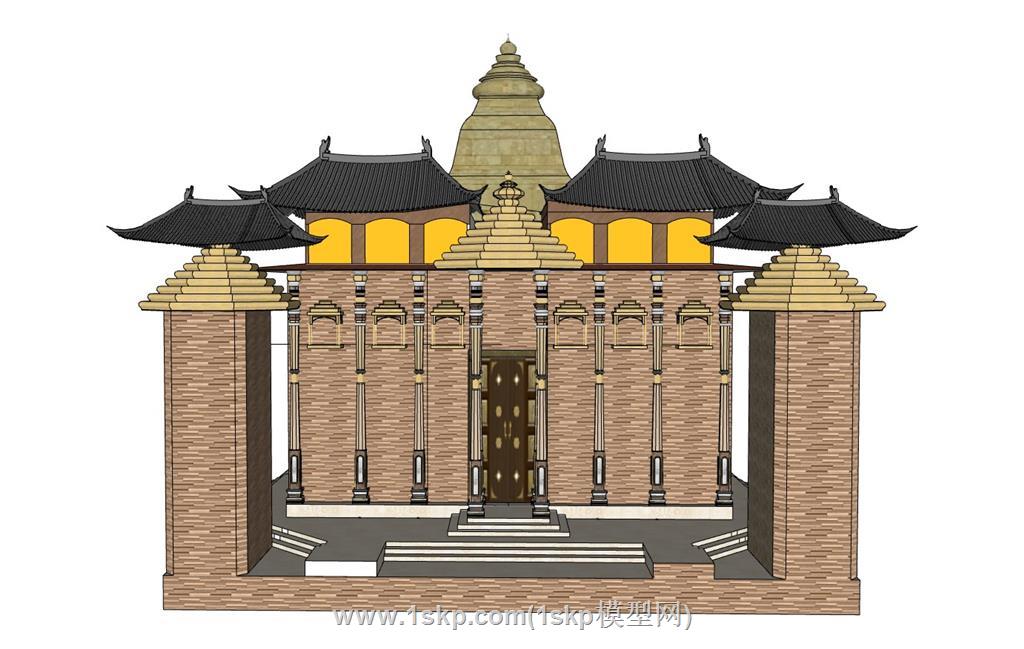 印度寺庙建筑SU模型