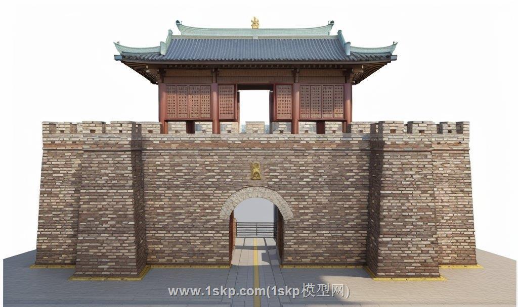 古代城门城楼城关SU模型
