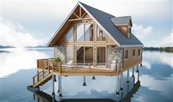 美式湖边小屋SU模型
