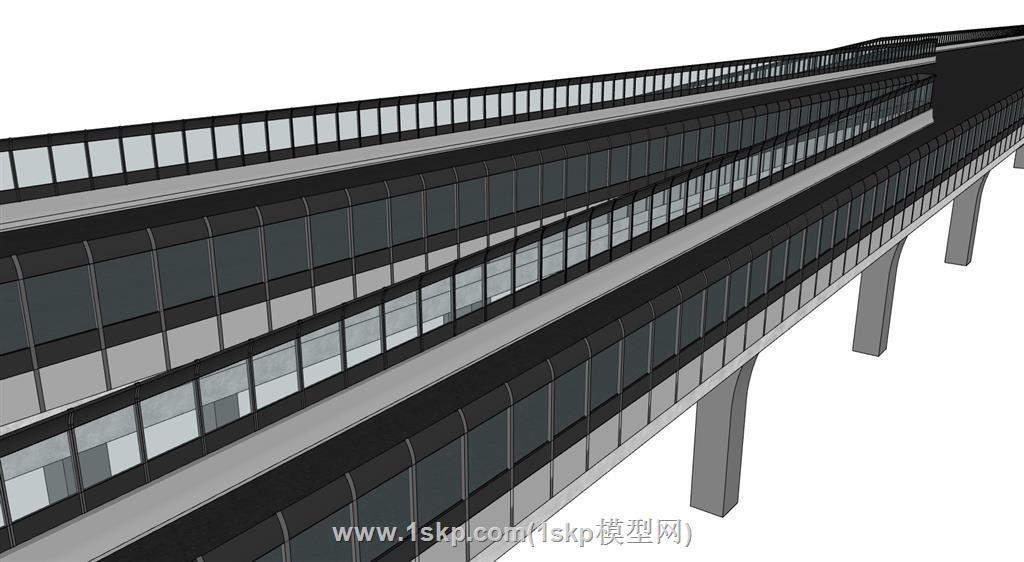 高架桥高架网防抛网SU模型