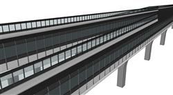 高架桥高架网防抛网SU模型 免费sketchup模型下载