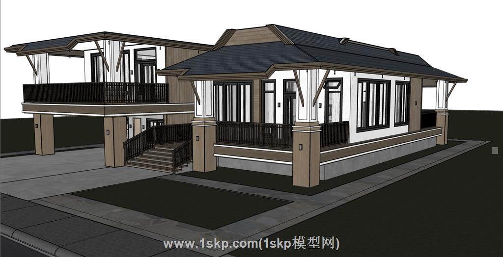 木屋酒店建筑SU模型