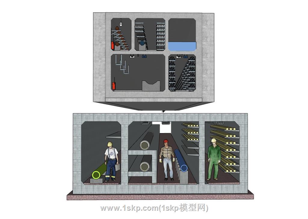 道路地下管廊SU模型