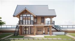 两层休闲木屋住宅SU模型