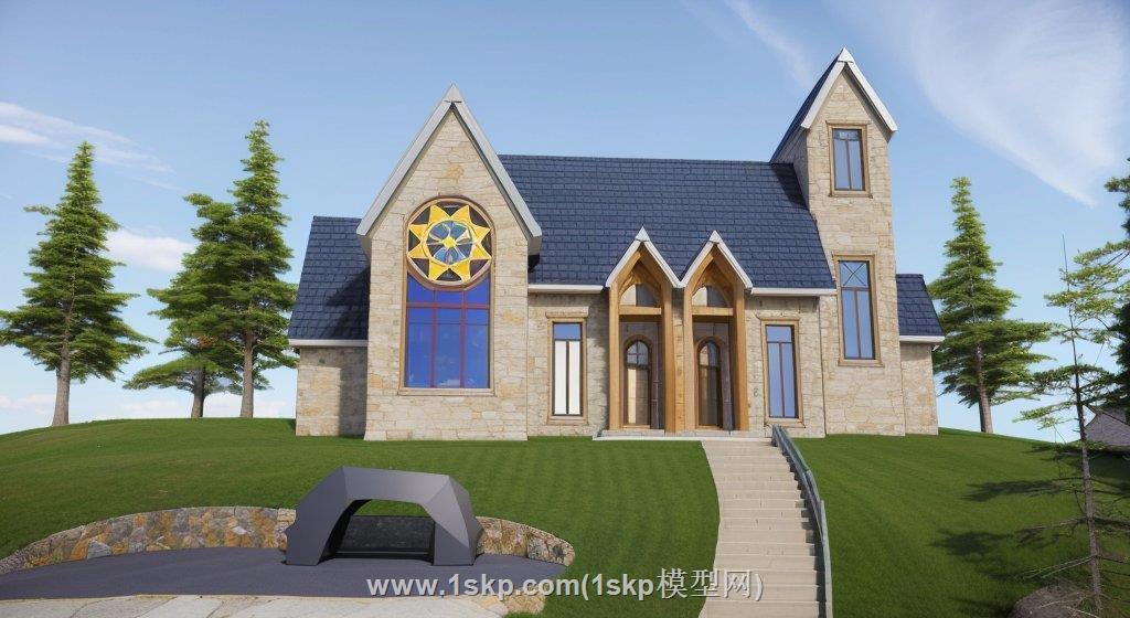 教堂建筑SU模型