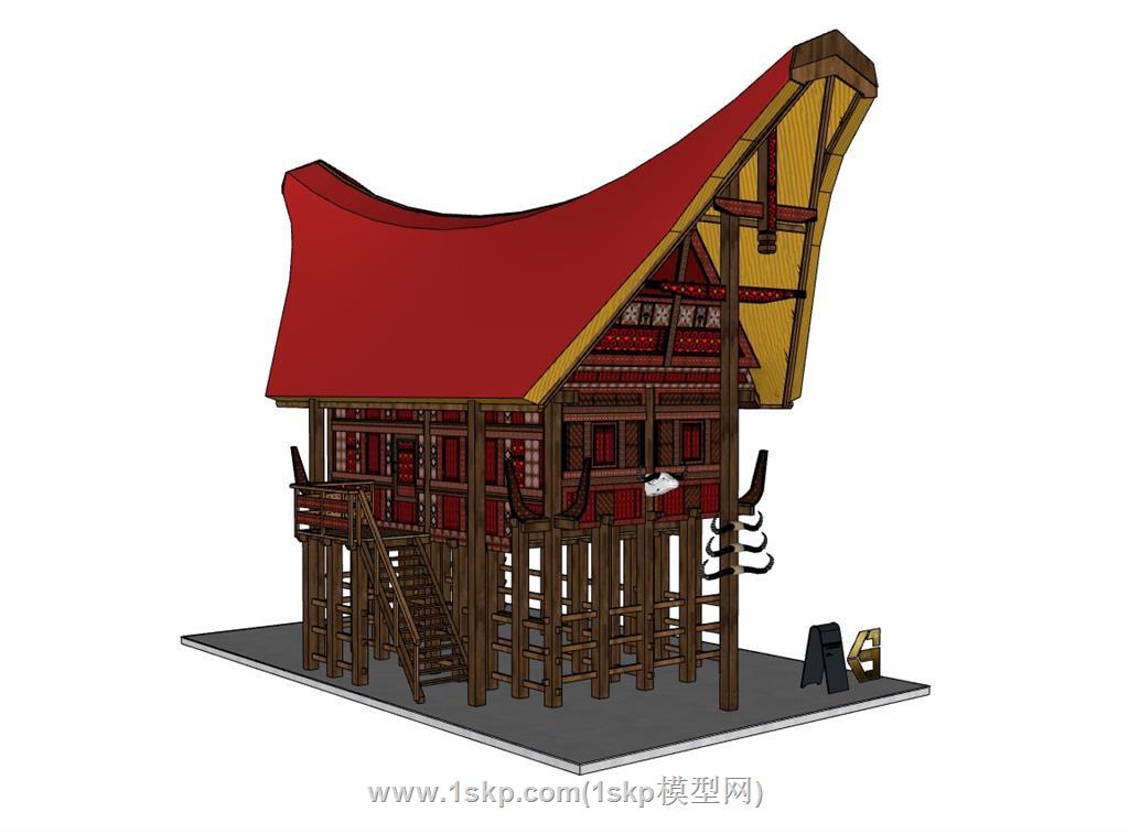 泰式木制建筑SU模型