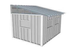 单坡式屋顶小屋 免费sketchup模型下载