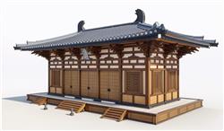 唐代古建筑屋檐瓦顶