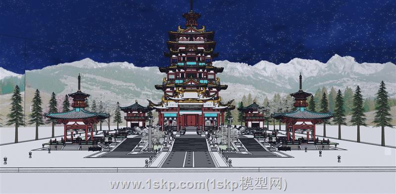 中式古建筑寺庙