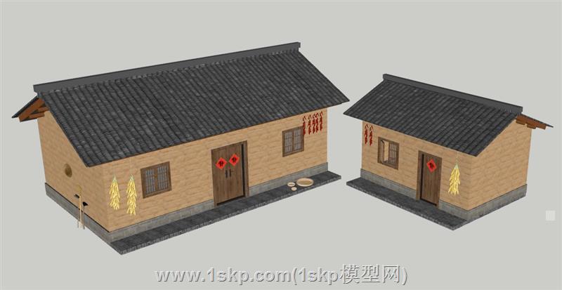 农村乡村的土坯房土房子