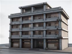 破旧带商店的住宅楼