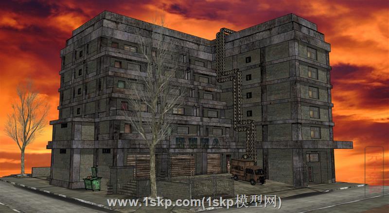 破旧的房子场景