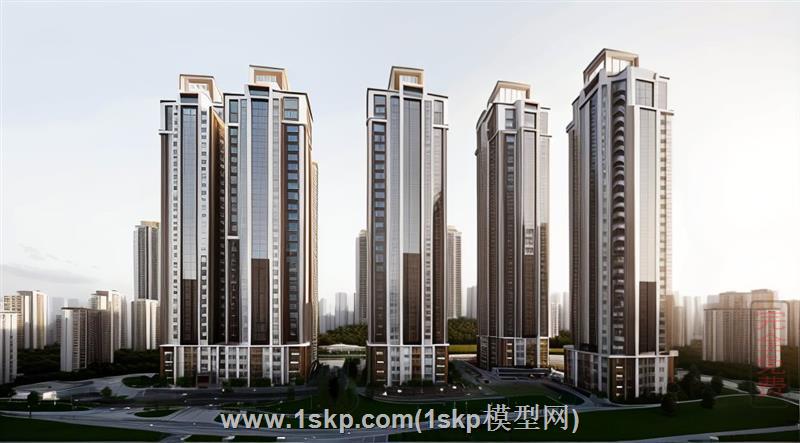 古典的高层小区建筑