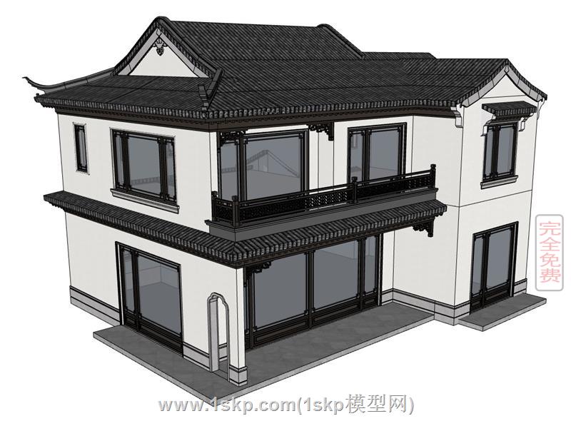 中式两层住宅建筑