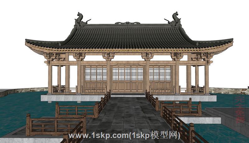 中式斗拱古建屋脊兽吻兽