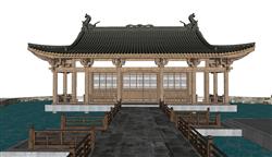 中式斗拱古建屋脊兽吻兽