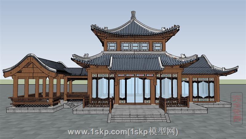 中式古建筑物连廊