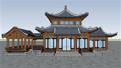 中式古建筑物连廊