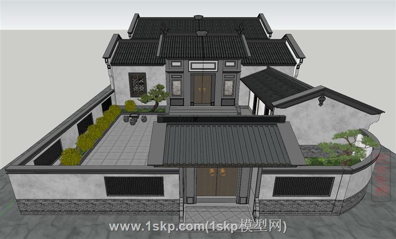 中式祠堂屋脊兽古建筑